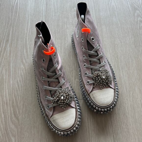 Nan-ku x Free People Cruise Studded Hi-Top Sneakers 38 US 8 Mellow Mauve NEW - Picture 5 of 14